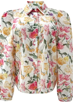 Online Liberte Flora Ls Blouse 21598 Creme Yellow Flowers