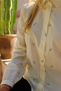 Sale Liberte Flora Ls Blouse 21598 Ivory Rose Flower