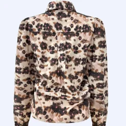 Outlet Liberte Flora Ls Blouse 21598 Brown Black Flower