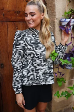 Hot Liberte Flora-Ls-Blouse Zebra