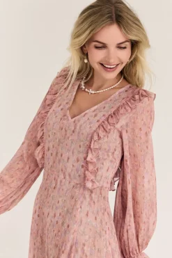 Sale A-View Flounce Dress 021 Old Rose