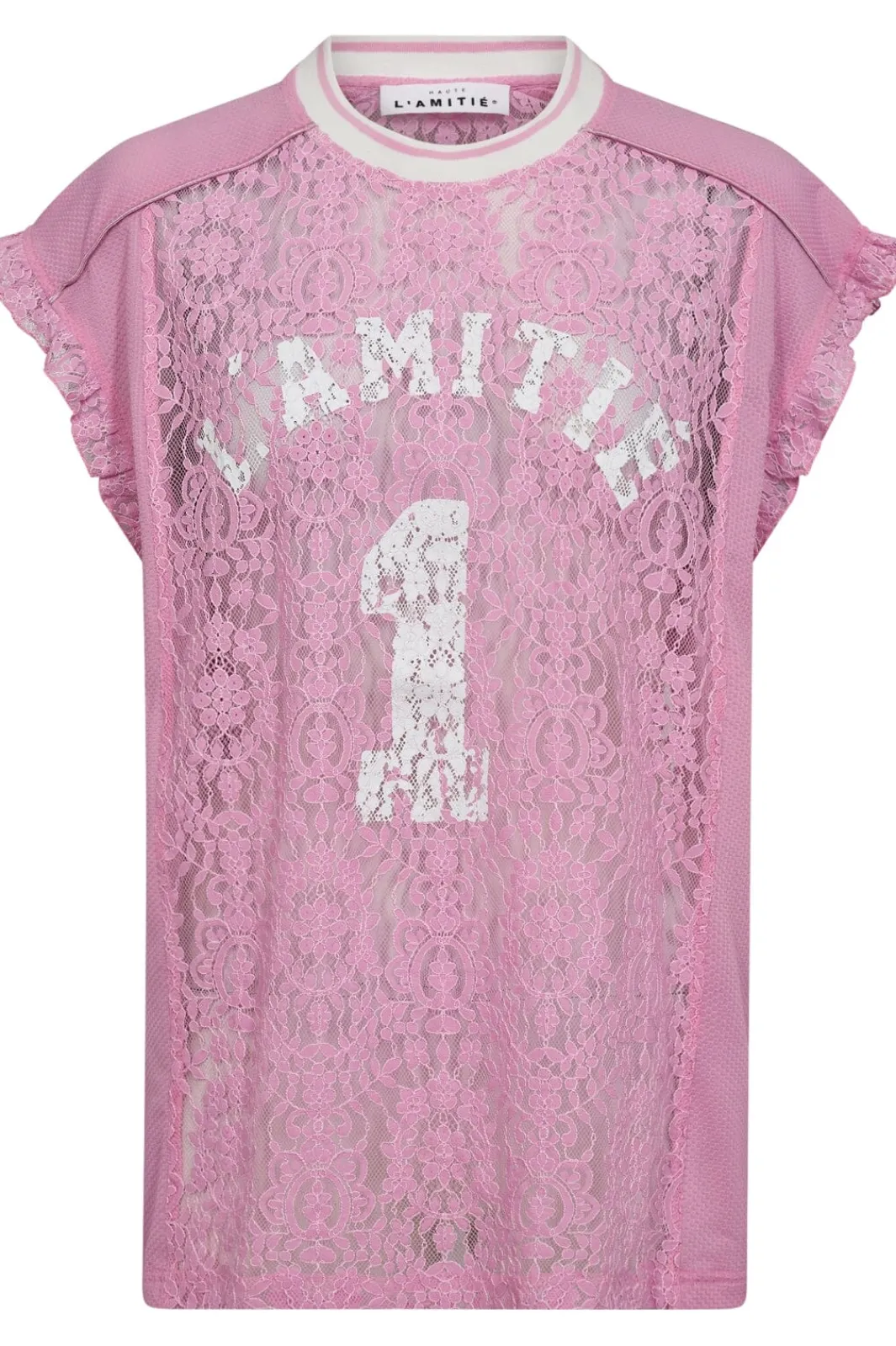 Clearance Haute L'Amitié Football Lace Frill Top HL10124 Candyfloss