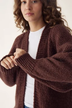 Online Noella Fora Knit Cardigan 548 Dark Brown