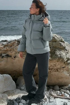 New Neo Noir Fox C Puffer Jacket Light Grey