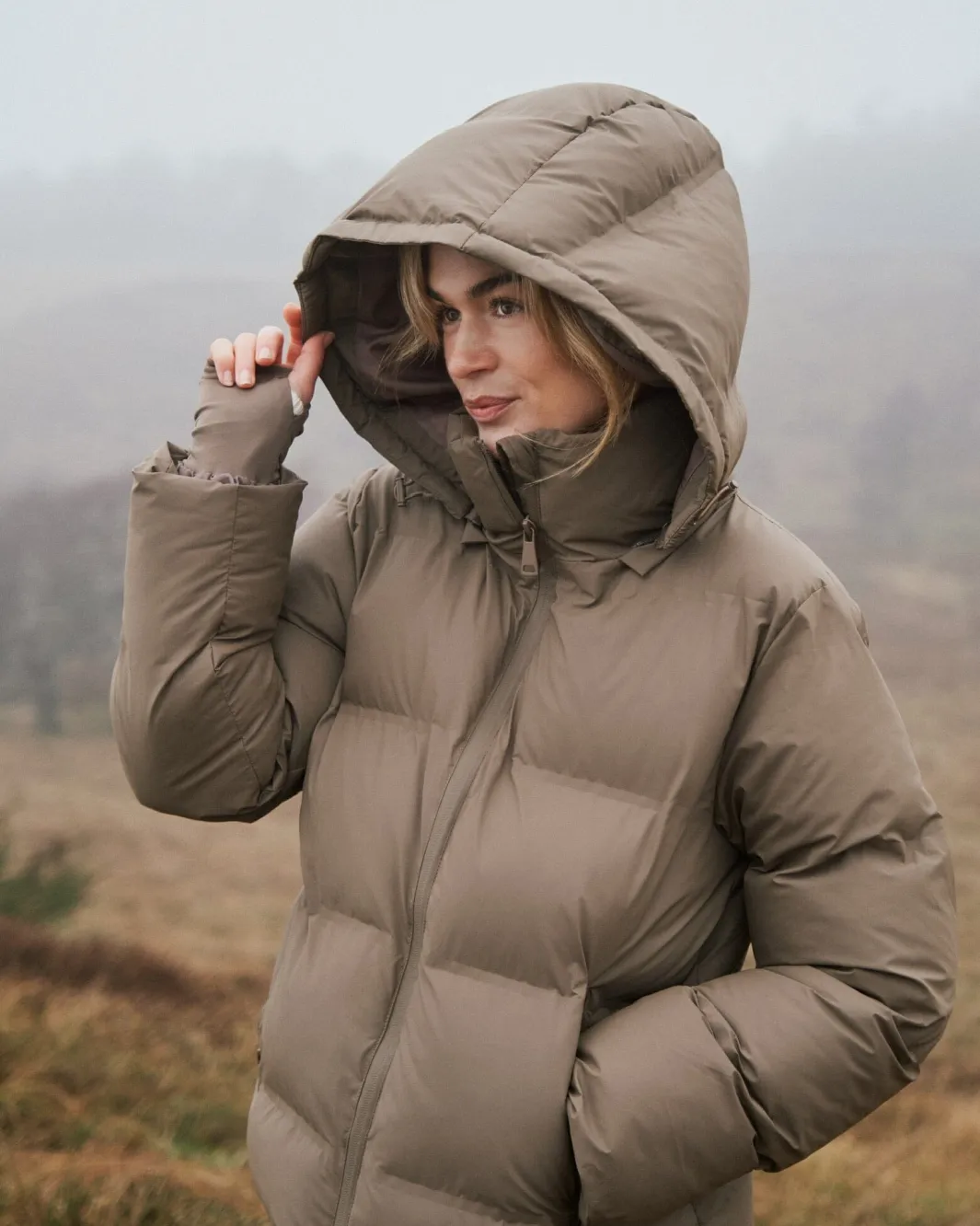 Sale Neo Noir Fox C Puffer Jacket Dark Taupe