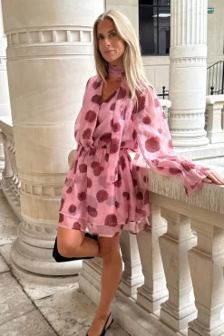 New BYIC Freyaic Dress A2516 Pink Red Flower Print
