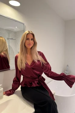 Sale BYIC Freyaic Shirt A2591 Bordeaux Satin