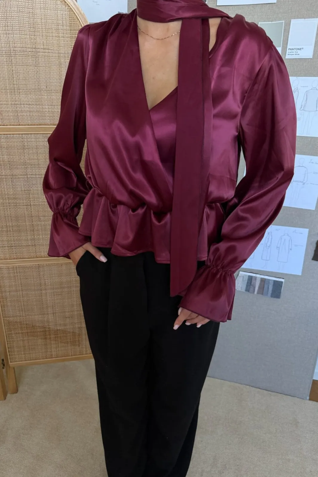 Sale BYIC Freyaic Shirt A2591 Bordeaux Satin