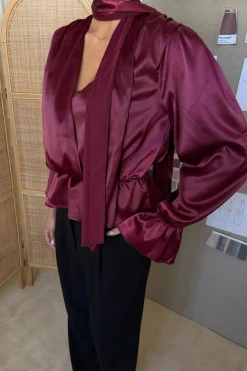 Sale BYIC Freyaic Shirt A2591 Bordeaux Satin