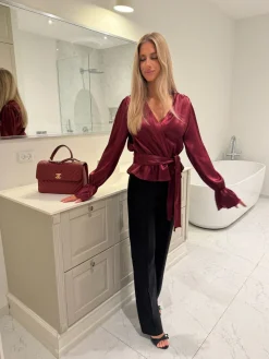 Sale BYIC Freyaic Shirt A2591 Bordeaux Satin