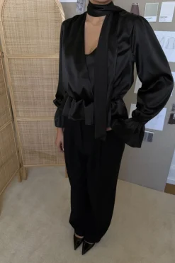 Best BYIC Freyaic Shirt A2591 Black Satin