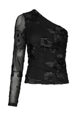 Best Neo Noir Friana Big Flower Mesh Blouse 167272 100