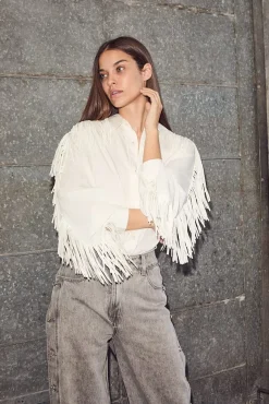 Online Haute L'Amitié Fringe Shirt HL10298 Off-White
