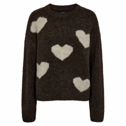 Hot Liberte Fro Heart Pullover 22259 Chocolate Ivory Heart