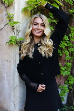 Online Liberte Fro O-Neck Cardigan 22260 Black