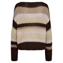 Discount Liberte Frodine Stripe Pullover 22261 Choco Rose Ivory Stripe