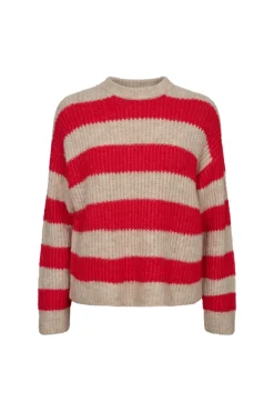 New Liberte Fro-Pullover 21602 Flamingo Red Creme Stripe