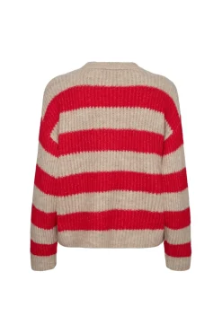 New Liberte Fro-Pullover 21602 Flamingo Red Creme Stripe