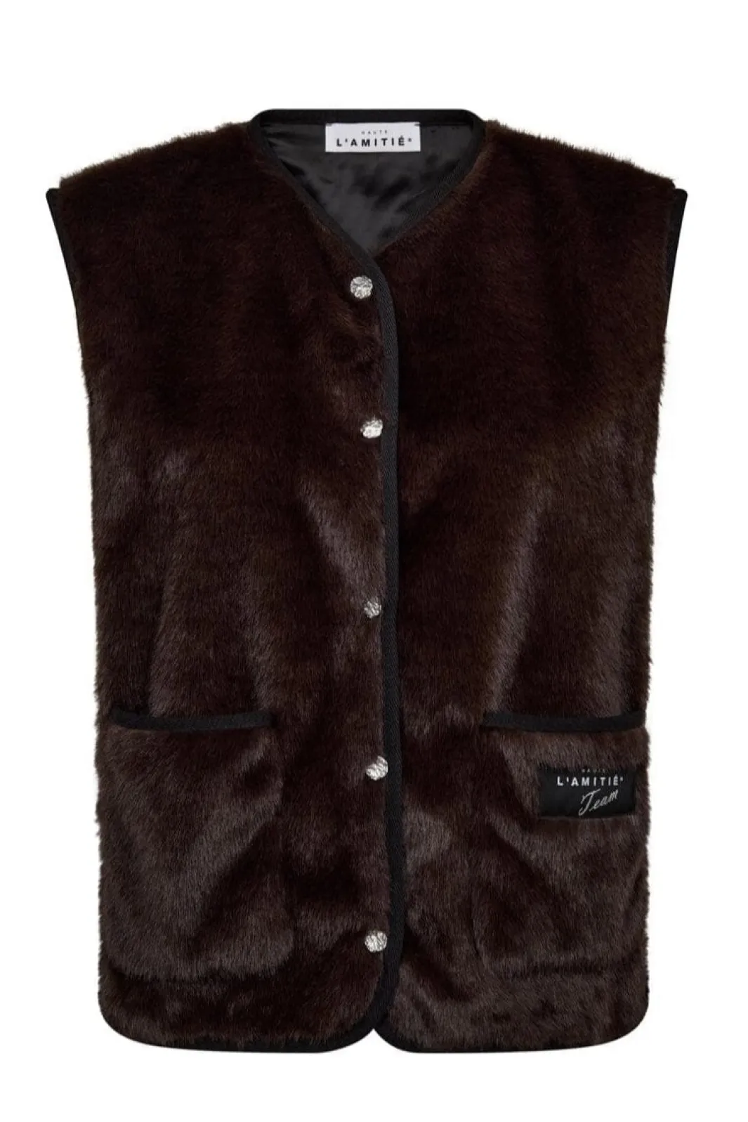 New Haute L'Amitié Fur Tech Vest HL10254 Mocca