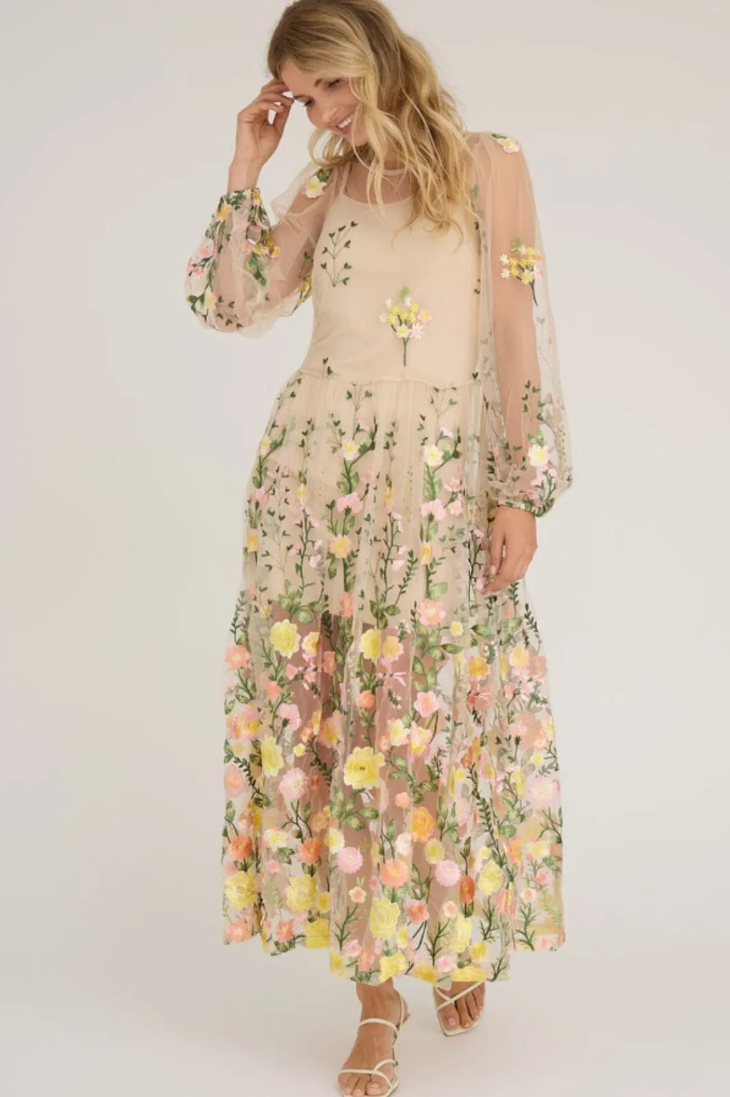 Clearance A-View Fuschia Dress 201 Sand/Yellow