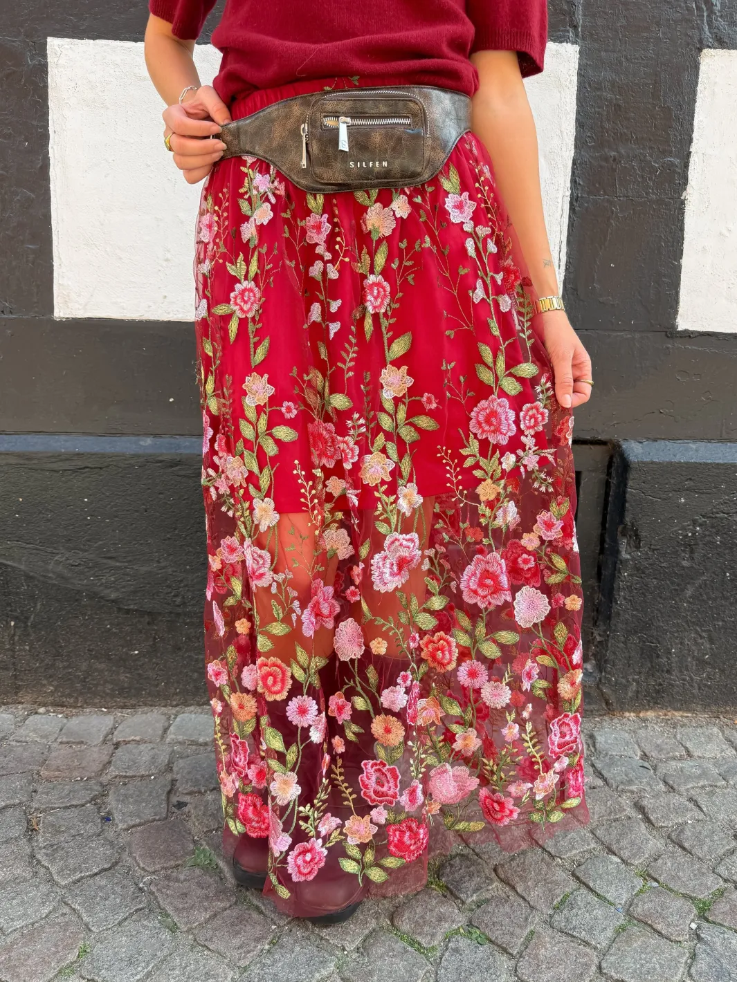 Online A-View Fuschia Skirt AV4624 373