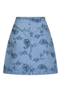 Sale Neo Noir Gabani Embroidery Denim Skirt 165223 140