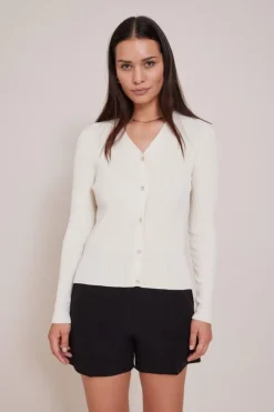 Sale Bruuns Bazaar GallberryBBCarica knit cardigan White Cream