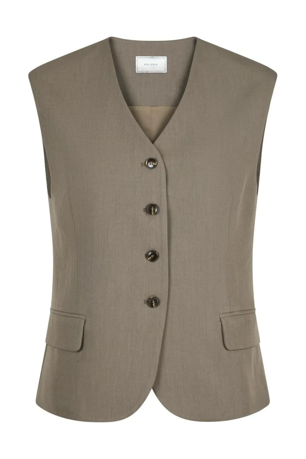 Outlet Neo Noir Gamina Structure Waistcoat Khaki