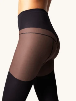 Outlet Wolford Garter Belt Tights17630 9180 Black/black