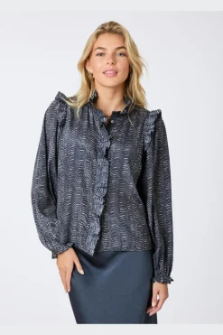 Best Neo Noir Gemmi Zigzag Duo Blouse Midnight Blue