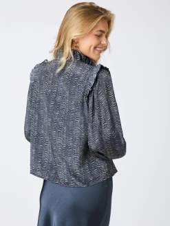 Best Neo Noir Gemmi Zigzag Duo Blouse Midnight Blue