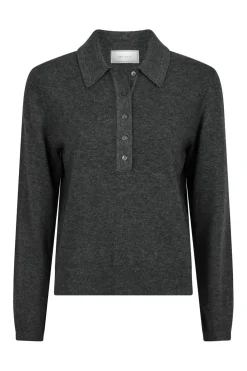 Discount Neo Noir Genea Knit Polo Blouse 163891 Antracit