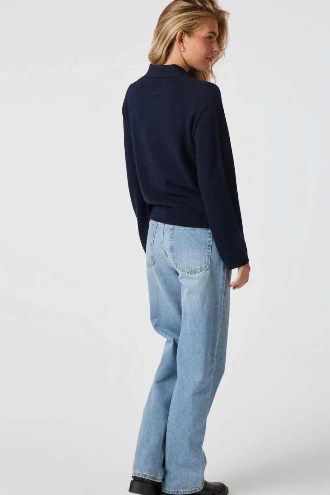 Neo Noir Genea Knit Polo Blouse 163891 Navy