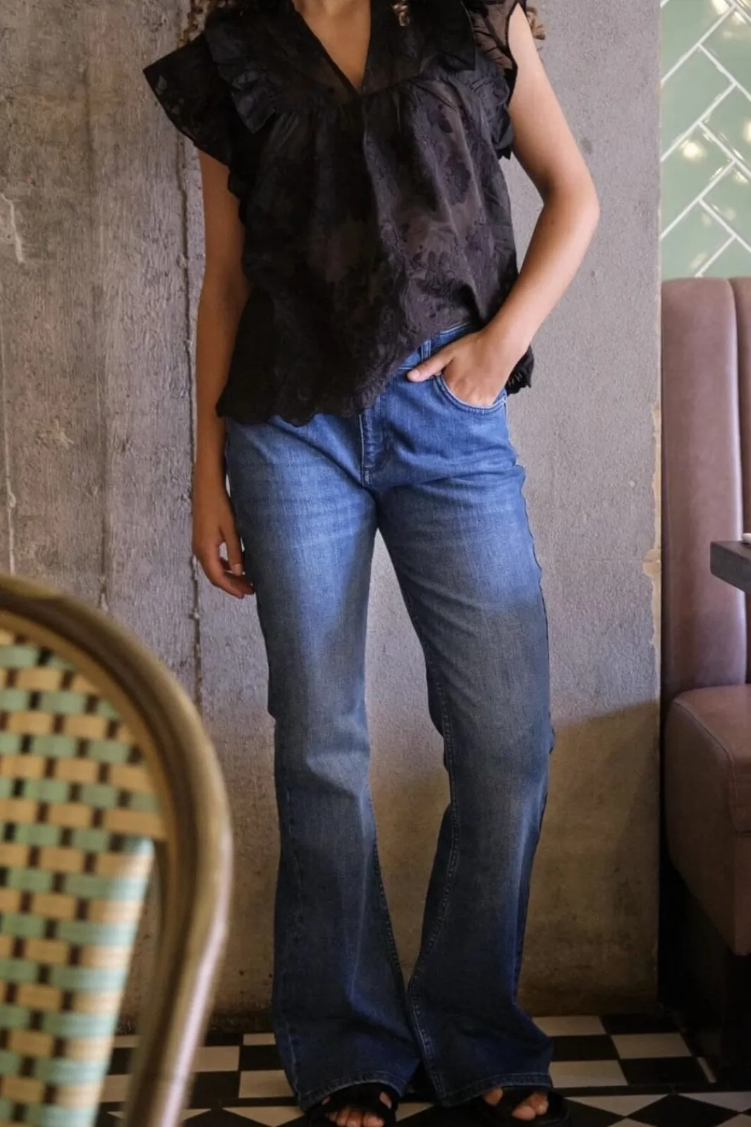 Discount Neo Noir Georgina Denim Pants Blue