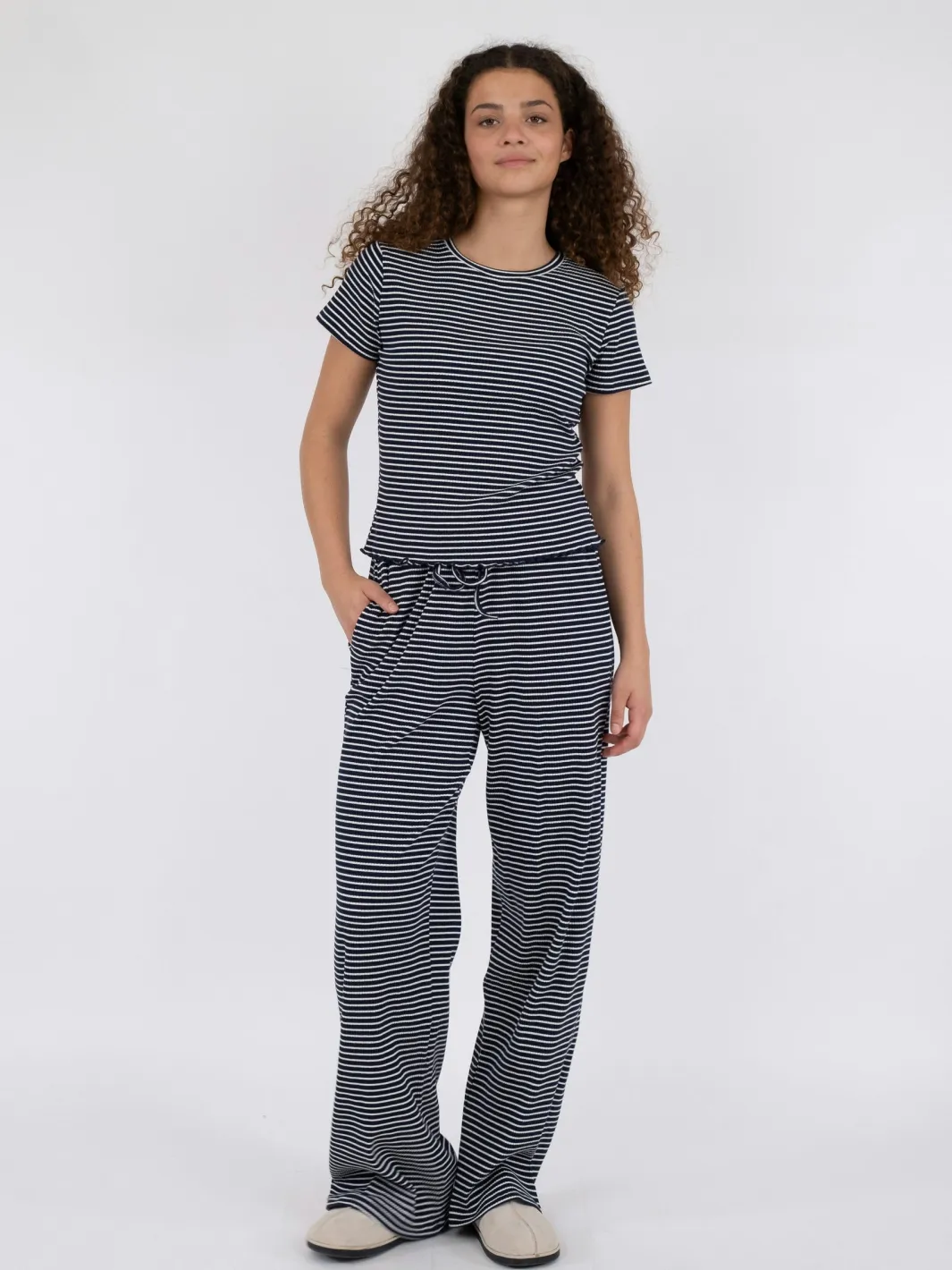 Outlet Neo Noir Geri Stripe Pants Dark Navy