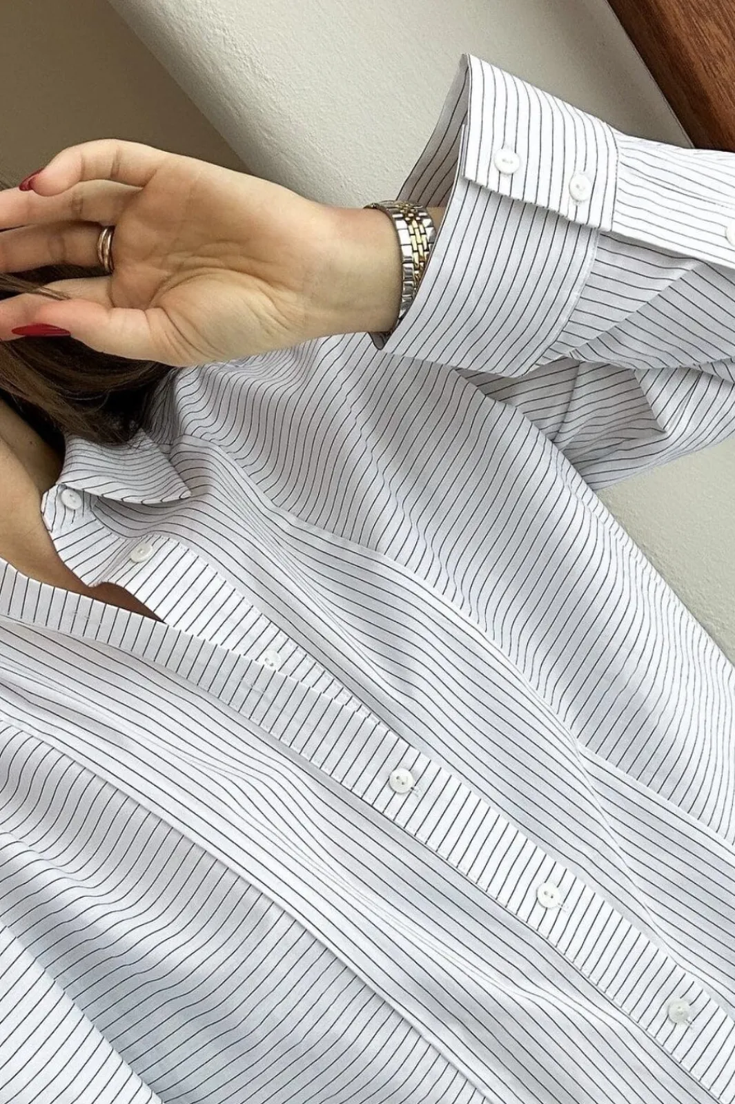 Hot Neo Noir Gili Stripe Shirt White