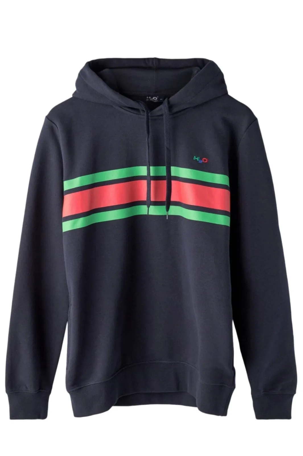 Sale H2O Gilleleje Sweat Hoodie Navy/Green/Red