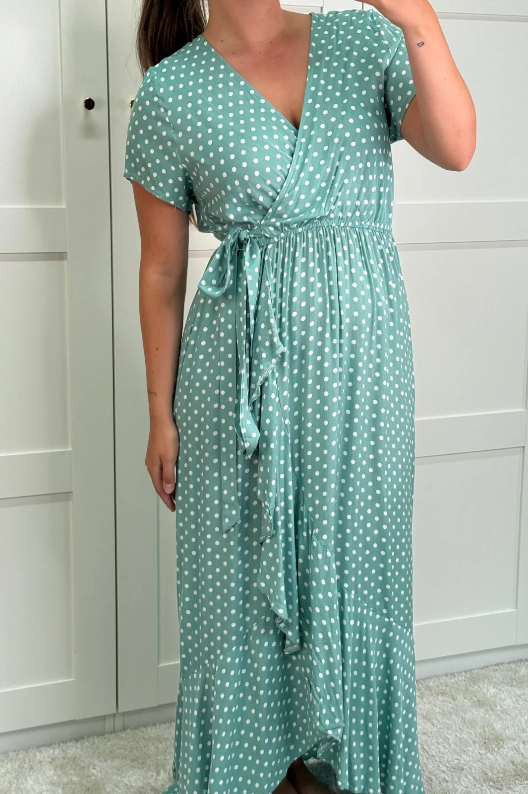 Hot A-bee Ginevra Dot Wrap Dress Green