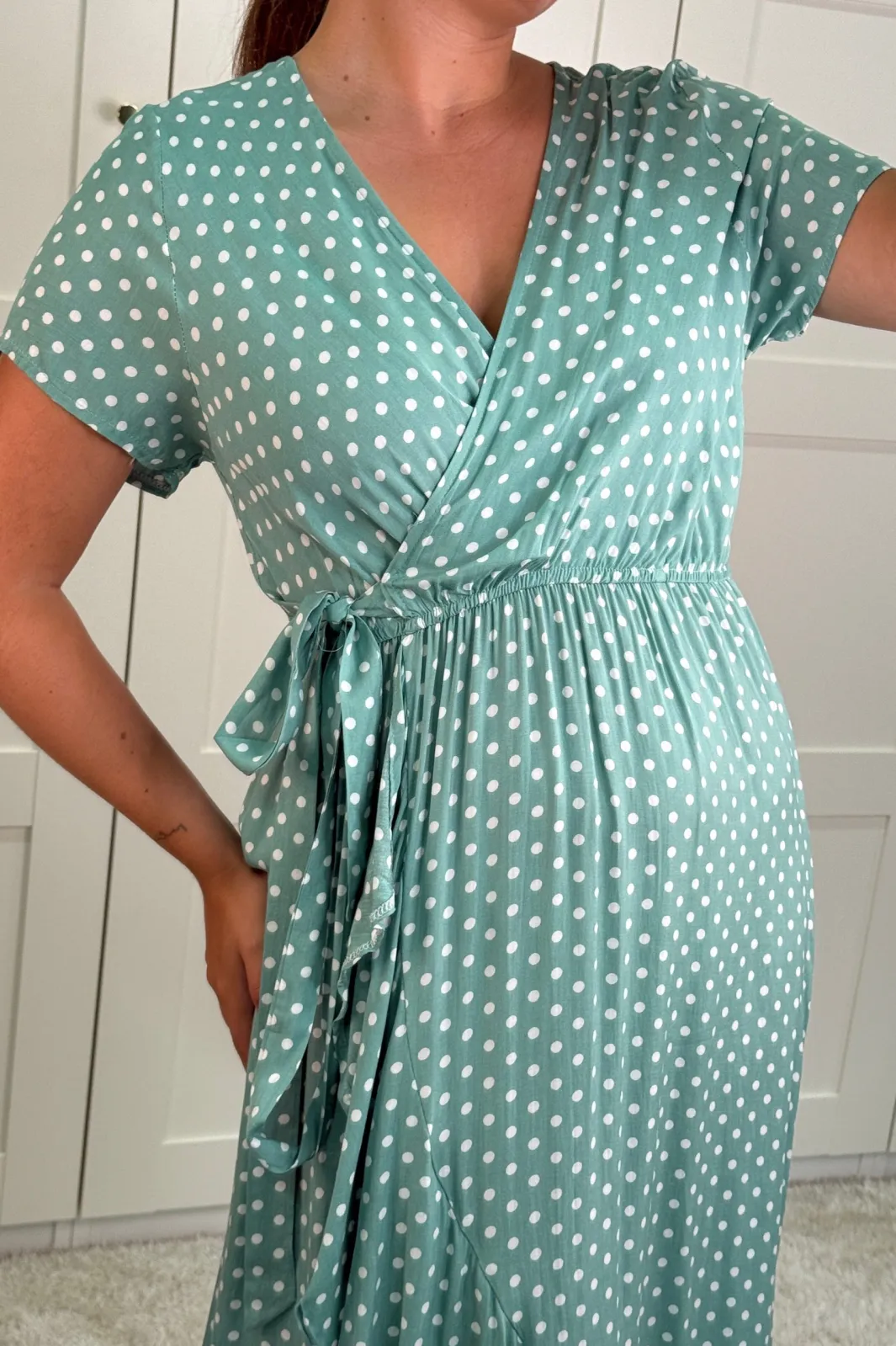 Hot A-bee Ginevra Dot Wrap Dress Green