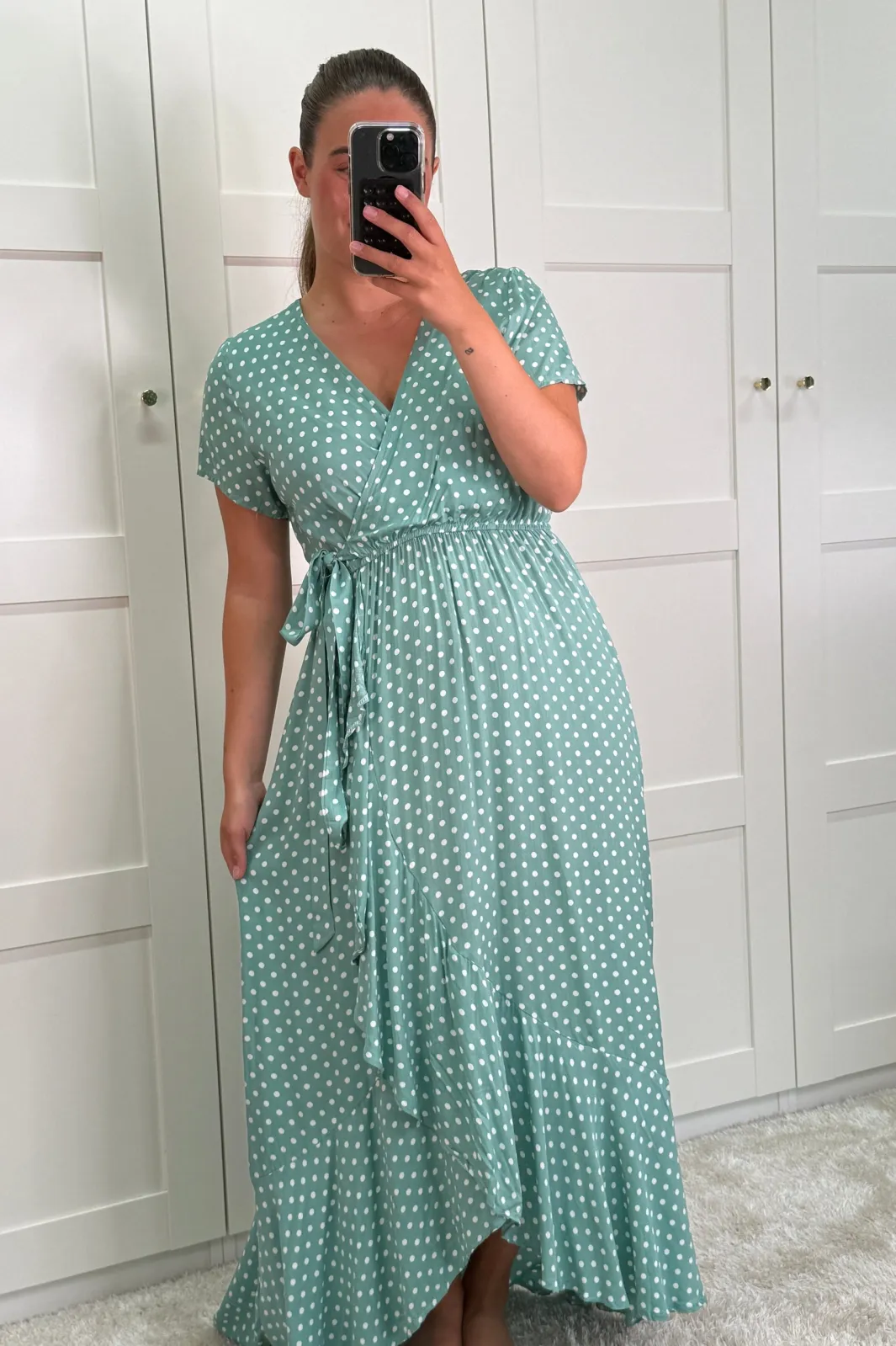 Hot A-bee Ginevra Dot Wrap Dress Green