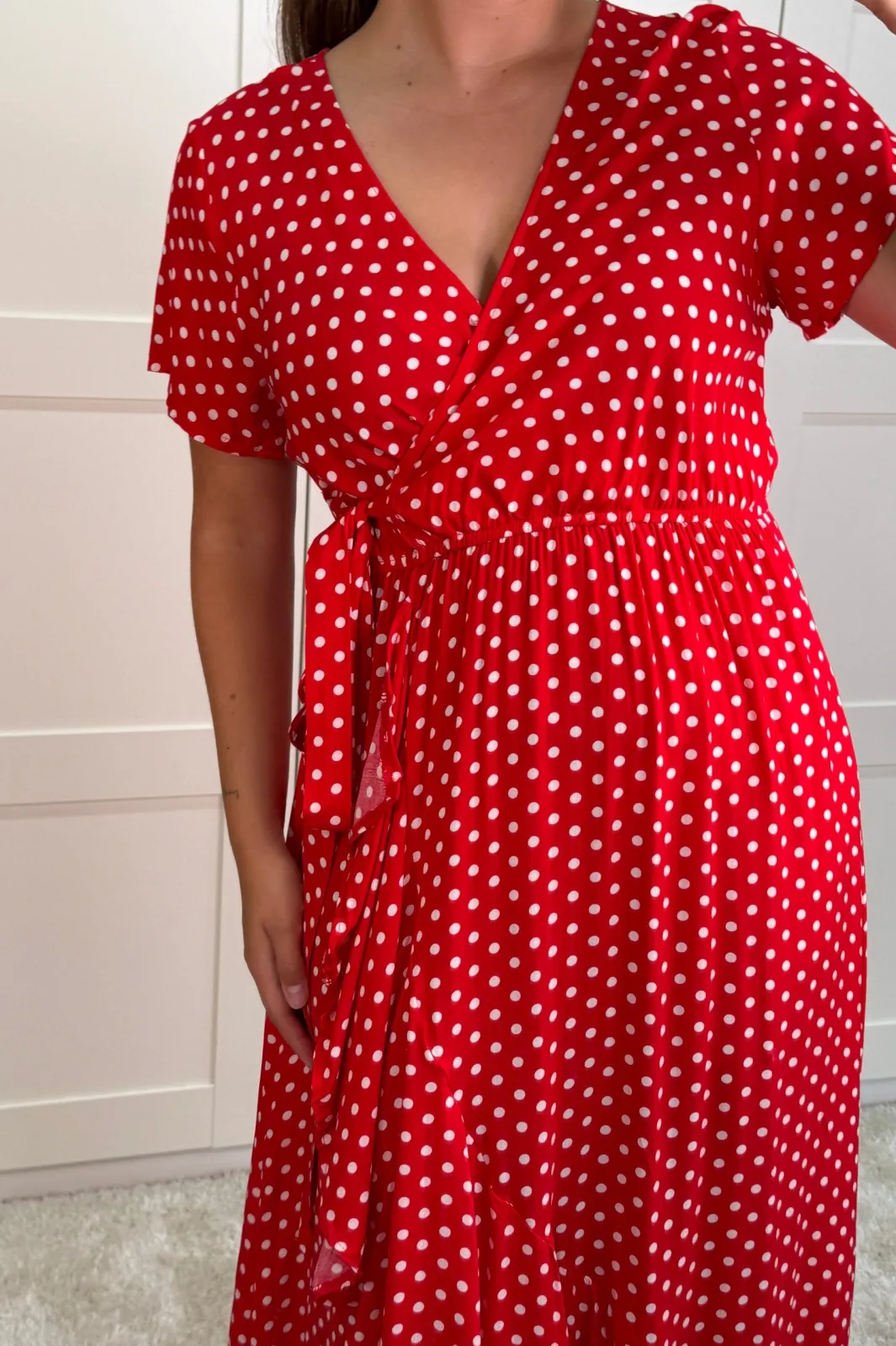 Sale A-bee Ginevra Dot Wrap Dress Red