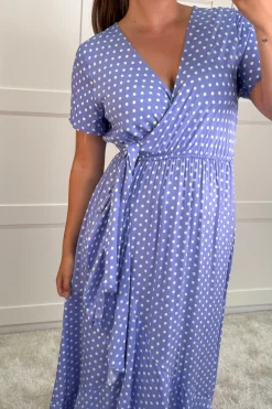 A-bee Ginevra Dot Wrap Dress Lilac