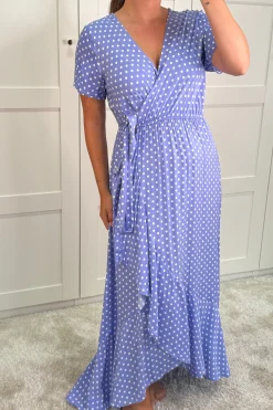 A-bee Ginevra Dot Wrap Dress Lilac