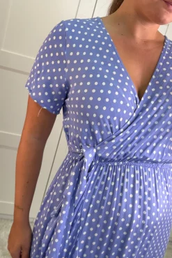A-bee Ginevra Dot Wrap Dress Lilac