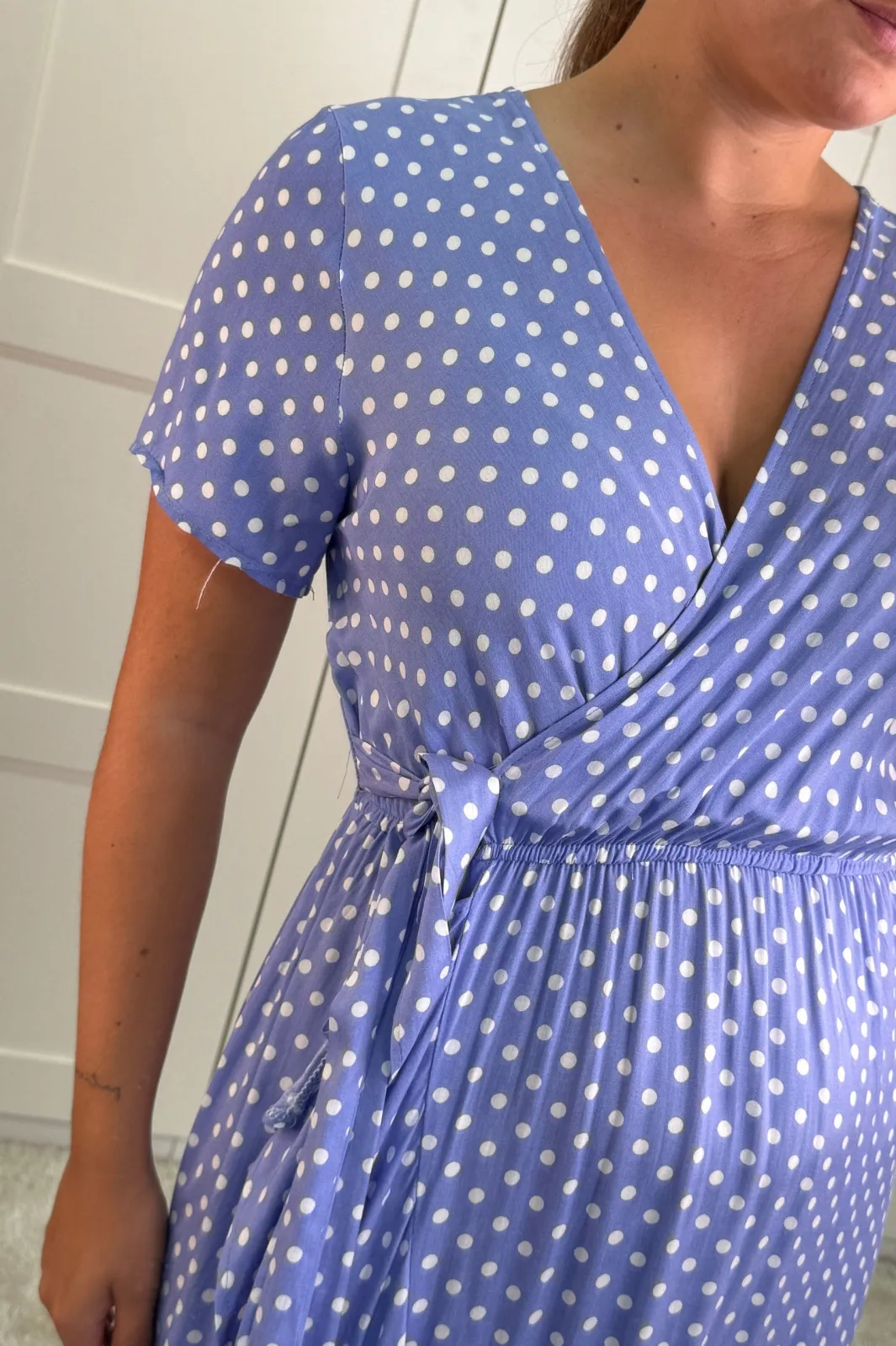 A-bee Ginevra Dot Wrap Dress Lilac