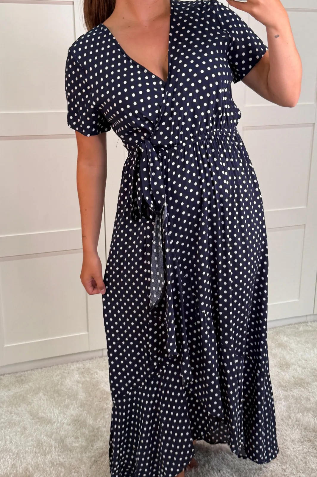 Discount A-bee Ginevra Dot Wrap Dress Navy