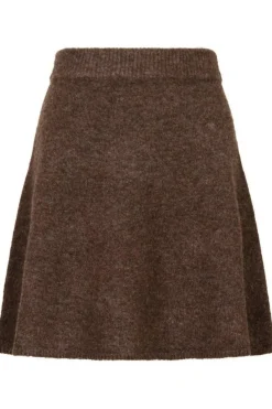 Online Neo Noir Gisa Knit Skirt Brown Melange