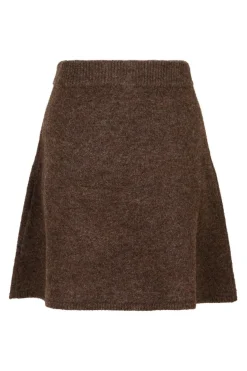 Online Neo Noir Gisa Knit Skirt Brown Melange