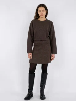 Online Neo Noir Gisa Knit Skirt Brown Melange