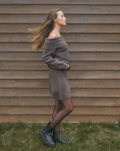 Online Neo Noir Gisa Knit Skirt Brown Melange